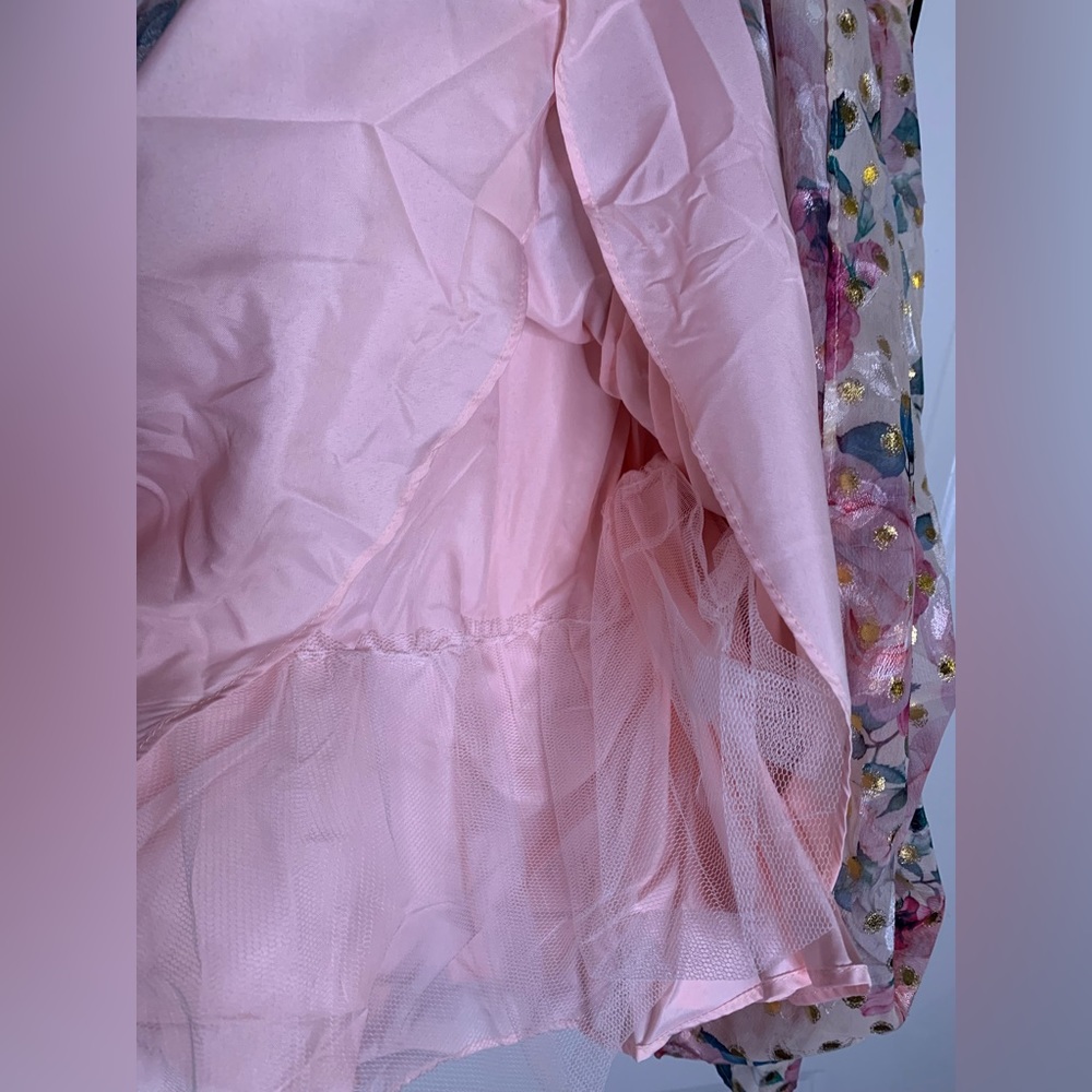 NWT Unique Vintage Pink Floral & Gold Dots Heart & Soul Babydoll Dress - Picture 7 of 7